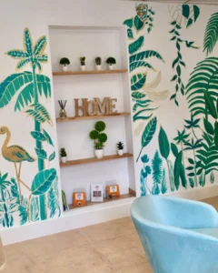 Fresque peinture acrylique mur intérieur Marseille