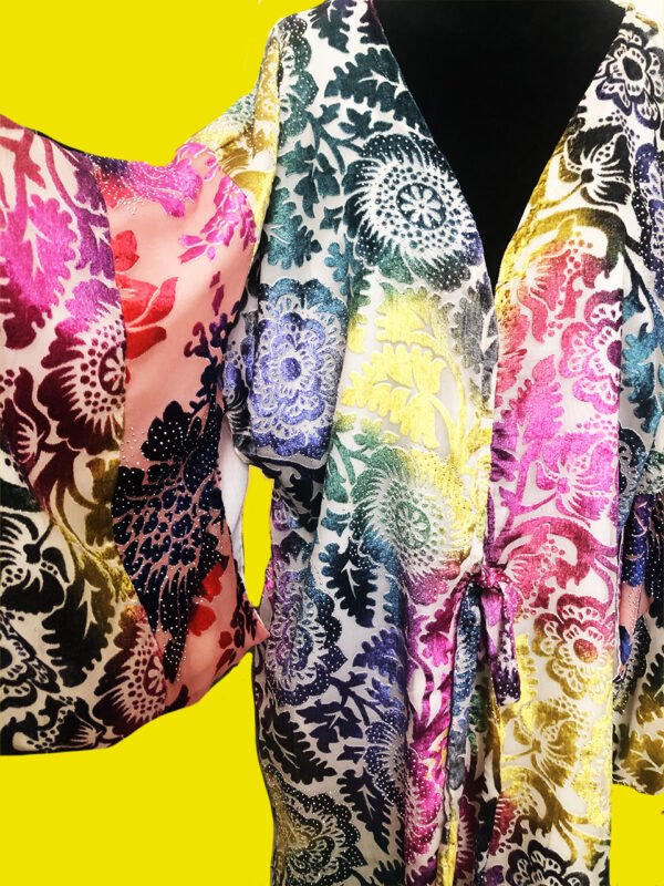 chatoyant-manche Kimono sur mesure conçu et fabriqué par Valérie Touboul | Princesse Wally