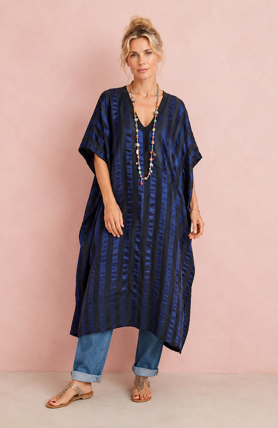 Kaftan long en maille col v NUAGE