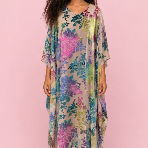 Kaftan long mousseline RAINBOW