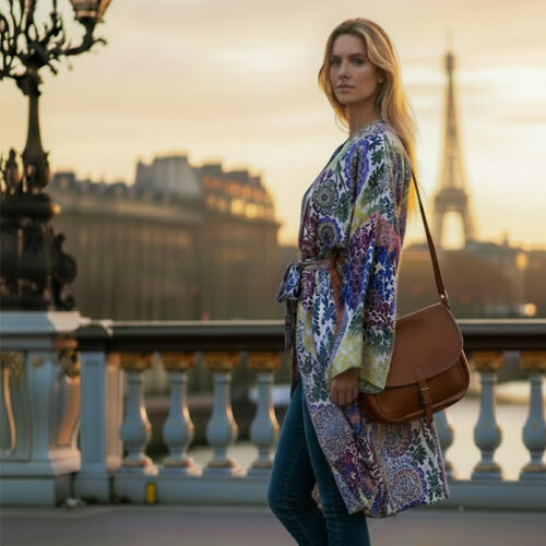 Kimono mousseline dévorée CHATOYANT