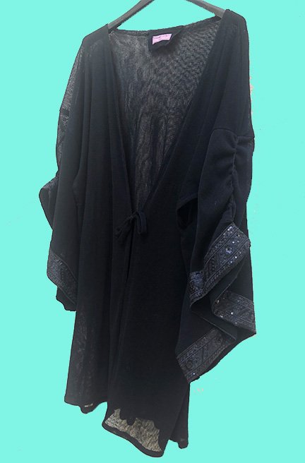 kimono-tulle-noir-coté Kimono sur mesure conçu et fabriqué par Valérie Touboul | Princesse Wally