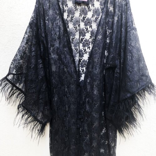 plumes Kimono sur mesure conçu et fabriqué par Valérie Touboul | Princesse Wally