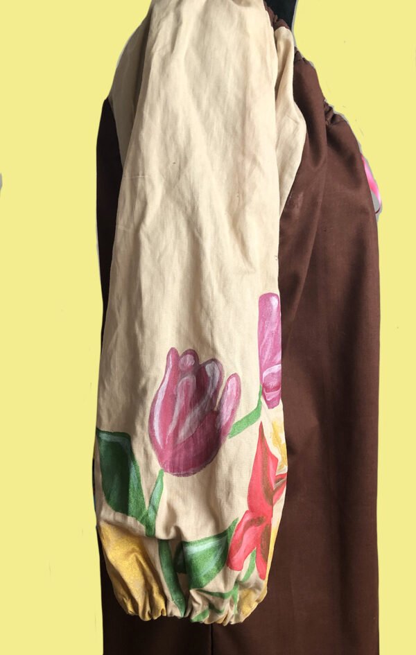 robe-peinte-détail Robe sur mesure conçu et fabriqué par Valérie Touboul | Princesse Wally