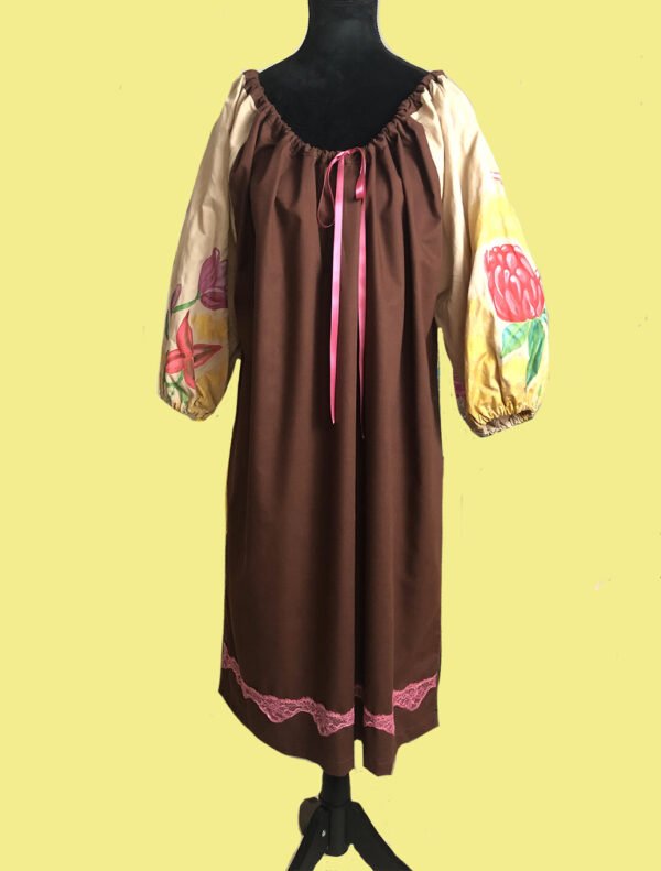 robe-peinte-face Kimono sur mesure conçu et fabriqué par Valérie Touboul | Princesse Wally