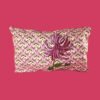 Coussin peint à la main - Fleur Rose