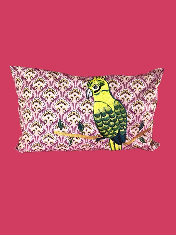 Coussin peint à la main - Perroquet Jaune