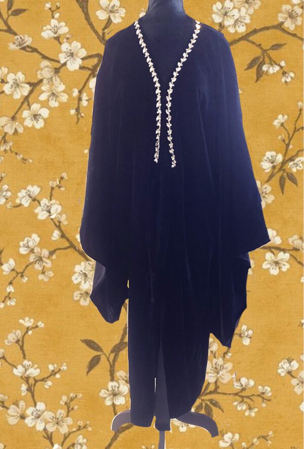 Kimono velours de soie noir DIVA