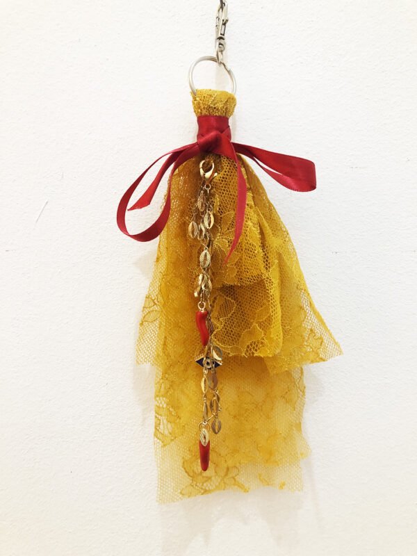 Gris-gris / Bijou de sac dentelle orange