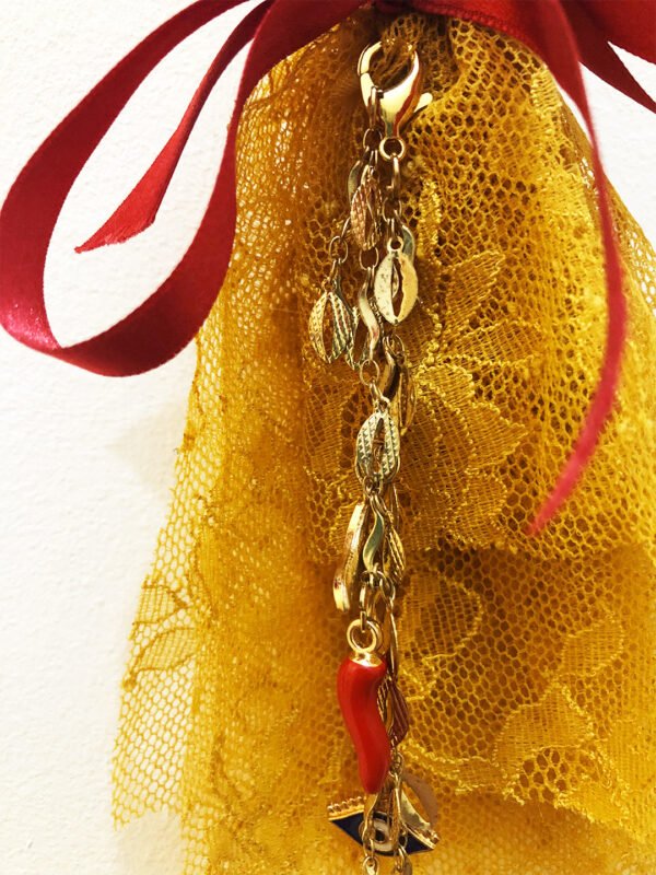 Gris-gris / Bijou de sac dentelle orange