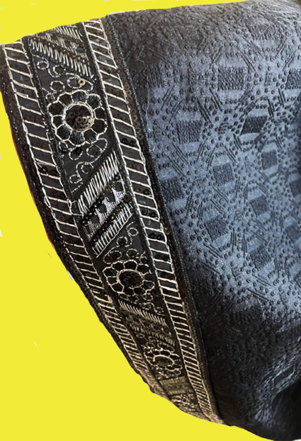Kimono en coton damassé et galon argent Orage