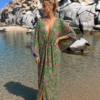 Kimono satiné imprimé et galon Ondine